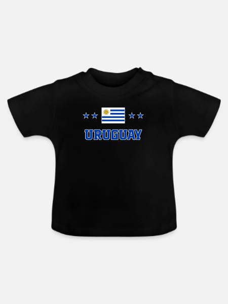 Uruguay - Baby Bio-T-Shirt mit Rundhals - Schwarz