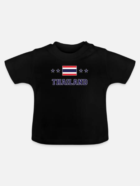 Thailand - Baby Bio-T-Shirt mit Rundhals - Schwarz