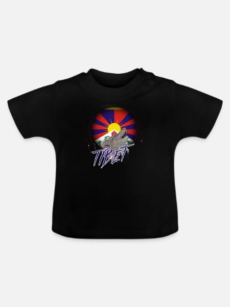 Tibet - Baby Bio-T-Shirt mit Rundhals - Schwarz