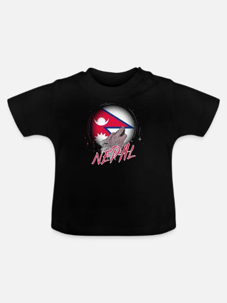 Nepal - Baby Bio-T-Shirt mit Rundhals - Schwarz