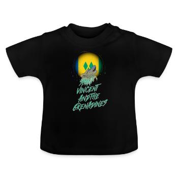 Saint Vincent et les Grenadines - T-shirt bio col rond Bébé - noir - Devant