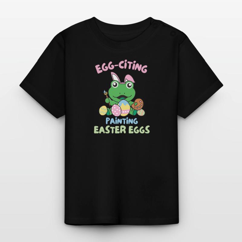 Cute Frogs for Easter with Easter Frog Eggs Baby Organic T-Shirt with Round Neck