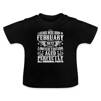 Legendär seit Februar 1972 - 52 Jahre alt - Baby Bio-T-Shirt mit Rundhals - Schwarz - Vorne
