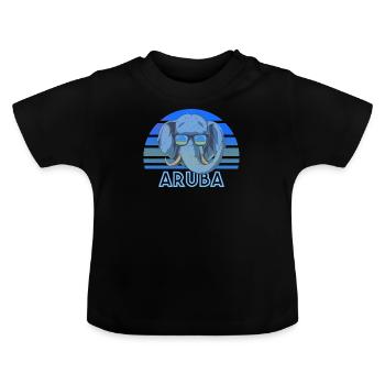 Aruba - Baby Organic T-Shirt with Round Neck - black - Front