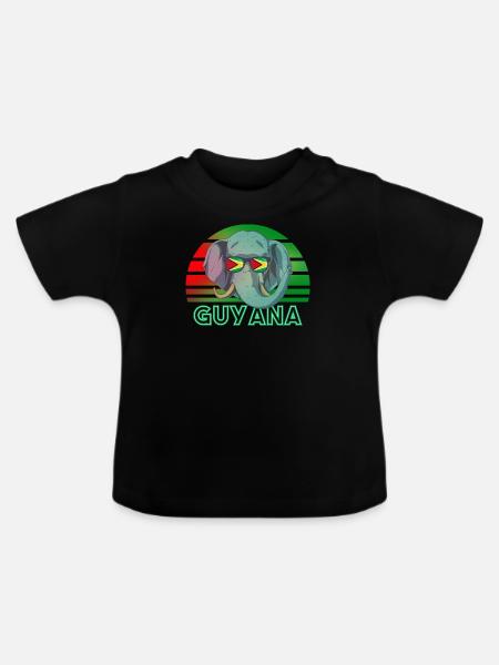 Guyana - Baby Bio-T-Shirt mit Rundhals - Schwarz