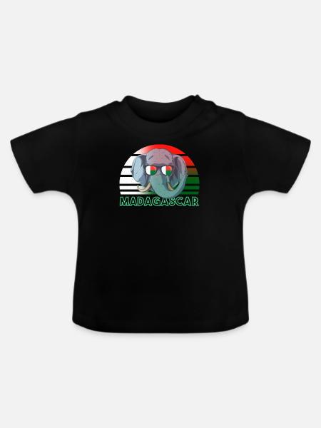 Madagaskar - Baby Bio-T-Shirt mit Rundhals - Schwarz