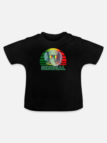 Senegal - Baby Bio-T-Shirt mit Rundhals - Schwarz