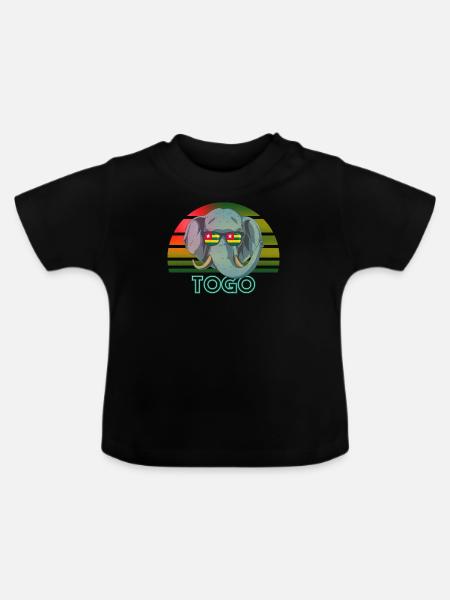 Togo - Baby Bio-T-Shirt mit Rundhals - Schwarz