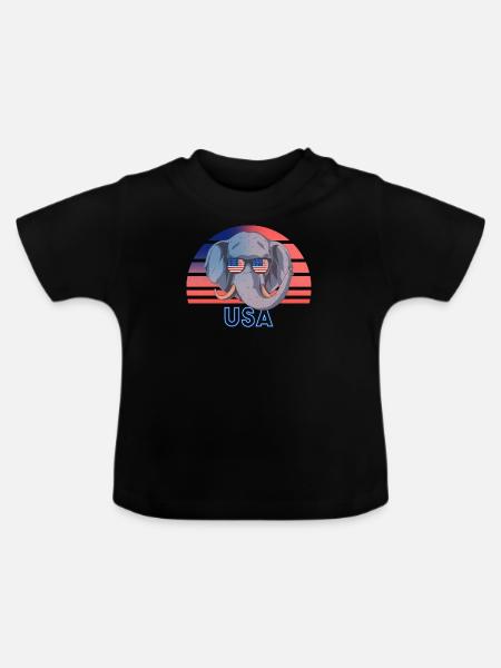 USA - Baby Bio-T-Shirt mit Rundhals - Schwarz