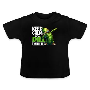 Saure Gurke Dill Lustig - Baby Bio-T-Shirt mit Rundhals - Schwarz - Vorne