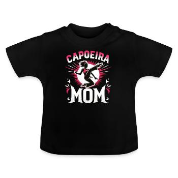 Capoeira Mama - Baby Bio-T-Shirt mit Rundhals - Schwarz - Vorne