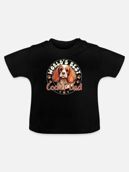 Cocker Spaniel Groovy Cocker Dad - Baby Bio-T-Shirt mit Rundhals - Schwarz