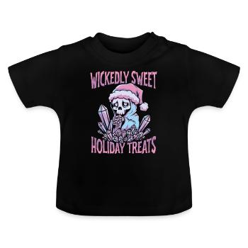 Friandises de vacances méchamment sucrées Pastel Goth - T-shirt bio col rond Bébé - noir - Devant