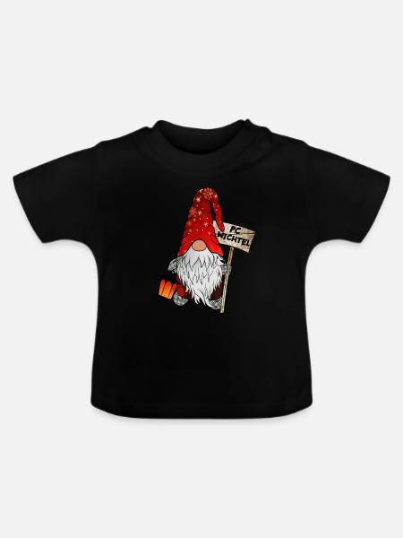 PC Wichtel Weihnachtsgnom - Baby Bio-T-Shirt mit Rundhals - Schwarz