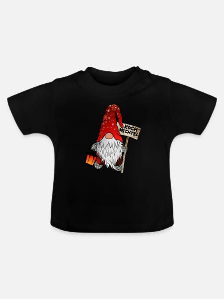 Koch Wichtel Weihnachtsgnom - Baby Bio-T-Shirt mit Rundhals - Schwarz