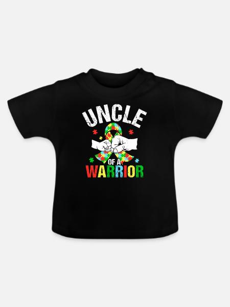 Onkel eines Kriegers - Baby Bio-T-Shirt mit Rundhals - Schwarz