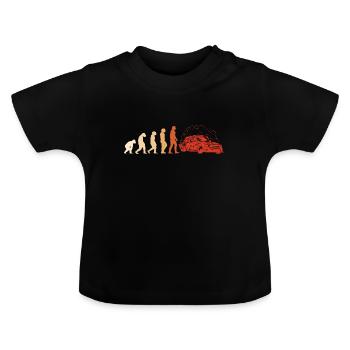 Dérive de l’évolution du sport - T-shirt bio col rond Bébé - noir - Devant