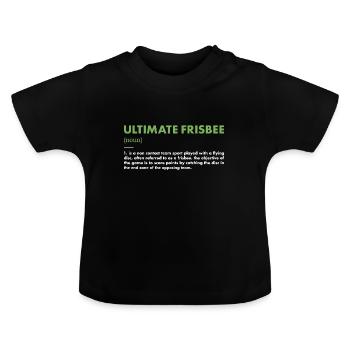 Sport Definition Ultimate Frisbee - Baby Organic T-Shirt with Round Neck - black - Front