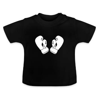 Gants de boxe Symbole Sports de boxe - T-shirt bio col rond Bébé - noir - Devant