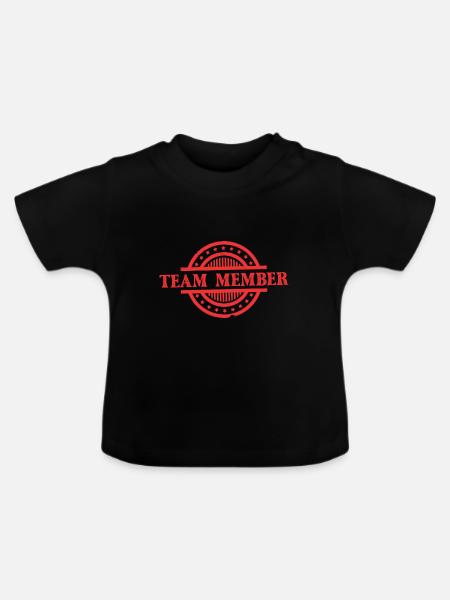 Team Mitglied - Baby Bio-T-Shirt mit Rundhals - Schwarz