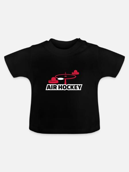 Air hockey - Baby Bio-T-Shirt mit Rundhals - Schwarz