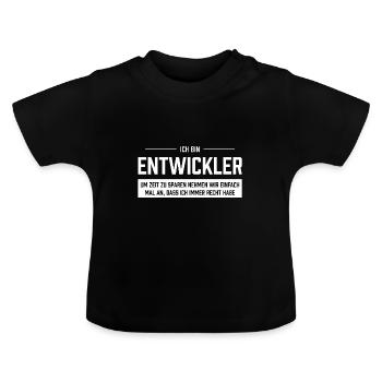 Ich bin Entwickler - Baby Bio-T-Shirt mit Rundhals - Schwarz - Vorne