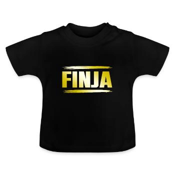 Finja - Baby Bio-T-Shirt mit Rundhals - Schwarz - Vorne