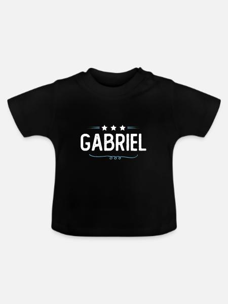 Gabriel - Baby Bio-T-Shirt mit Rundhals - Schwarz