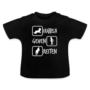 Children's gift crawling riding baby parent - Baby Organic T-Shirt with Round Neck - black - Front