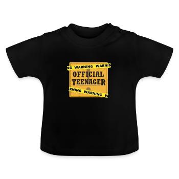 Warnung Offizieller Teenager - Baby Bio-T-Shirt mit Rundhals - Schwarz - Vorne