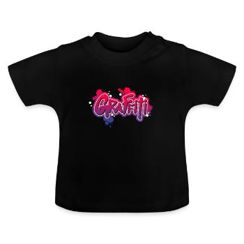graffiti - T-shirt bio col rond Bébé - noir - Devant