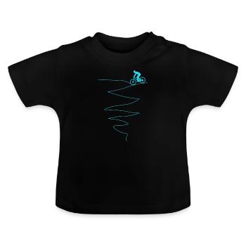 Cadeau VTT piste cyclable cadeau vélo bmx - T-shirt bio col rond Bébé - noir - Devant