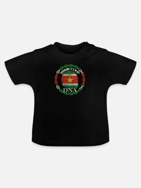 Suriname ist in meiner DNA - Baby Bio-T-Shirt mit Rundhals - Schwarz