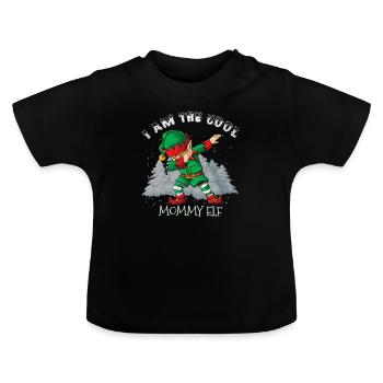 Je suis la maman cool qui tamponne - T-shirt bio col rond Bébé - noir - Devant