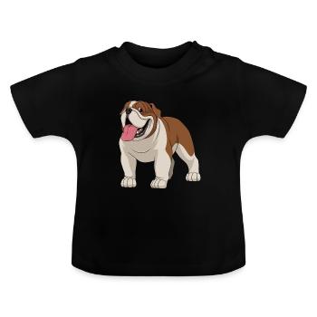 bouledogue britannique bouledogue - T-shirt bio col rond Bébé - noir - Devant