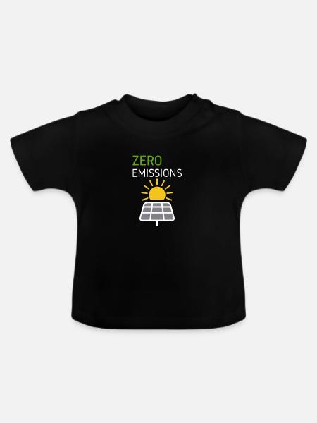 Zero Emissions Solar Sonne - Baby Bio-T-Shirt mit Rundhals - Schwarz