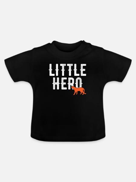 Kleiner Held - Niedlicher Tier-Gepard - Baby Bio-T-Shirt mit Rundhals - Schwarz