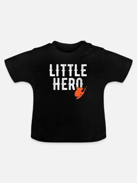 Kleiner Held - Niedlicher Tierkoala - Baby Bio-T-Shirt mit Rundhals - Schwarz
