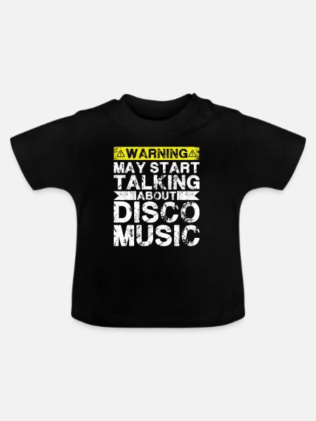 Über Disco -Musik Sprechen - Baby Bio-T-Shirt mit Rundhals - Schwarz