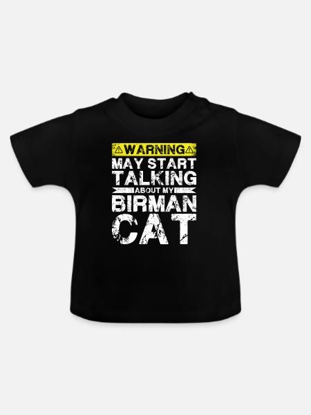 Apropos Birma-Katze - Baby Bio-T-Shirt mit Rundhals - Schwarz