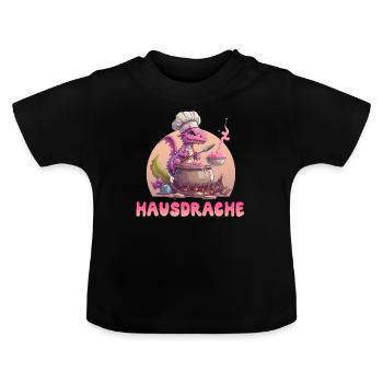 Hausdrache Hausdrachen Mutter Schwiegermama - Baby Bio-T-Shirt mit Rundhals - Schwarz - Vorne