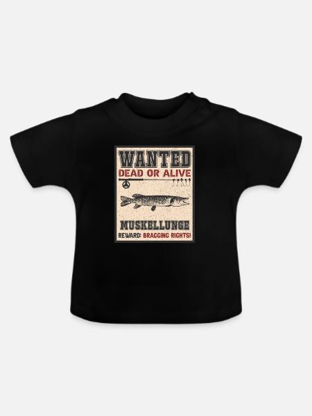 Gesuchter Fisch - Muskellunge-Angeln - Baby Bio-T-Shirt mit Rundhals - Schwarz