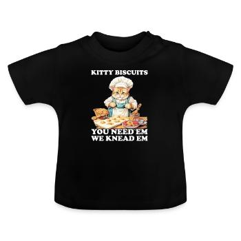 Kitty Biscuits Cat Cat Biscuits Baker Baker - Baby Organic T-Shirt with Round Neck - black - Front