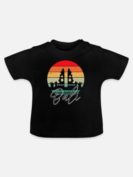 Bali - Indonesien - Baby Bio-T-Shirt mit Rundhals - Schwarz