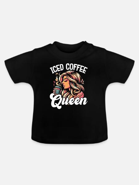 Iced Coffee Queen - Baby Bio-T-Shirt mit Rundhals - Schwarz