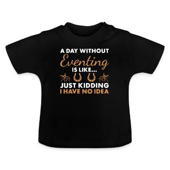 Cavalier Une journée sans concours complet - T-shirt bio col rond Bébé - noir - Devant