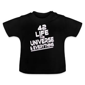 Life Universe Everything 42 réponses - T-shirt bio col rond Bébé - noir - Devant