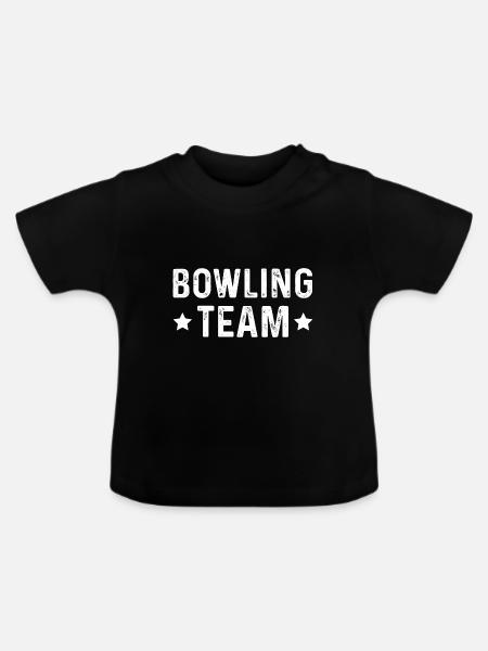 Bowling Team - Baby Bio-T-Shirt mit Rundhals - Schwarz