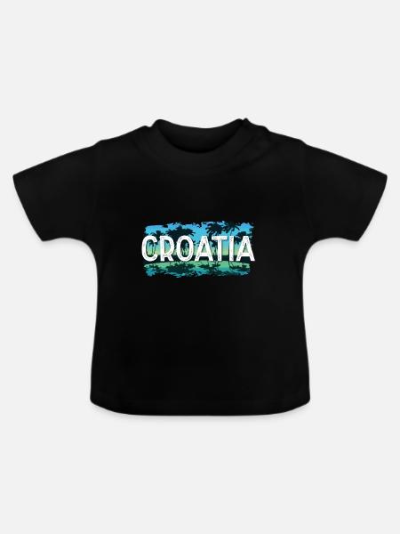 Croatia - Baby Bio-T-Shirt mit Rundhals - Schwarz
