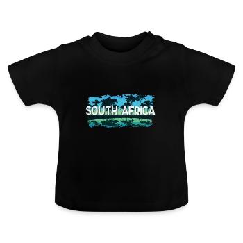 Afrique du Sud - T-shirt bio col rond Bébé - noir - Devant